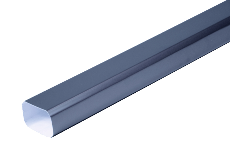 Tuyau de descente rectangulaire aluminium lisse gris ardoise 60x80 - 2 m