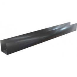 Pliage U aluminium noir RAL 9005 - Longueur 2 mètres - A: 20 mm - B: 100 m - C: 20 mm