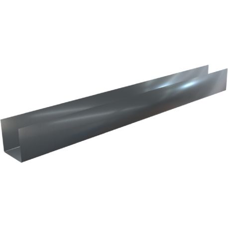 Pliage U aluminium ( 1 mm ) Gris ardoise RAL 7016 - Longueur 2 mètres - A: 40 mm - B: 72 mm - C: 200 mm