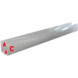 Pliage U aluminium Miel - Longueur 2 mètres - A: 200 mm - B: 120 mm - C: 40 mm