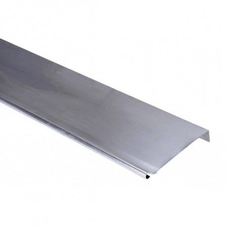 Bande de rive biseau zinc - Longueur 2 mètres - Surface utile : 130 mm - Retour : 200 mm