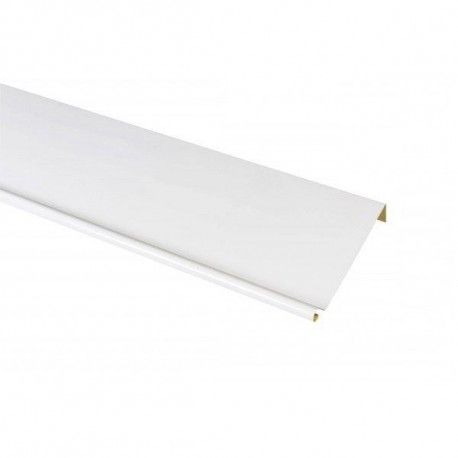Rive biseau aluminium Blanc RAL 9010 - Longueur 2 mètres - Surface utile 280 mm (Développé 370 ) Retour 25 mm ( angle 110° ) 