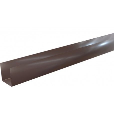 Pliage U aluminium marron RAL 8017 - Longueur 2 mètres - A: 8 mm - B: 80 mm - C: 8 mm