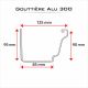 GOUTTIERE ALUMINIUM gris ardoise 3 METRES G300
