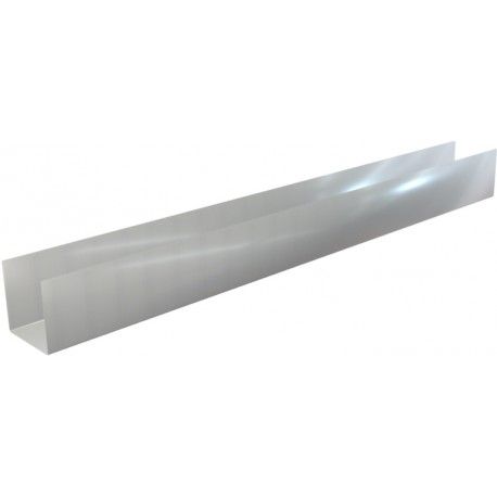 Pliage U aluminium Gris métal RAL 9006 ( 0,7 mm ) - Longueur 1400 mm - A: 50 mm - B: 80 mm - C: 50 mm