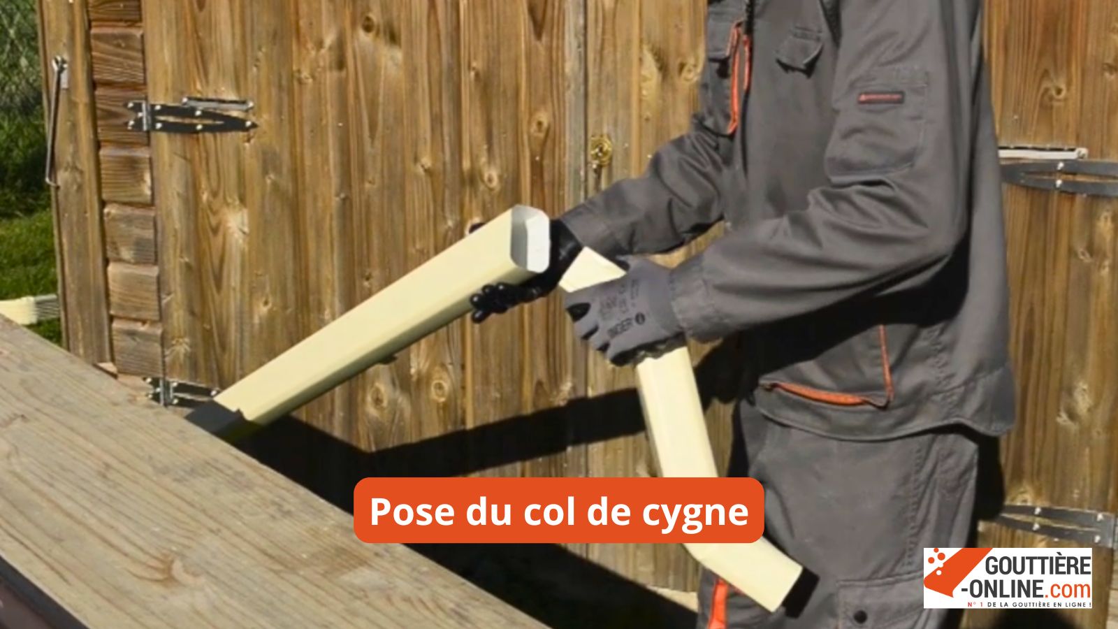 pose col de cygne aluminium sur naissance frontale gouttière