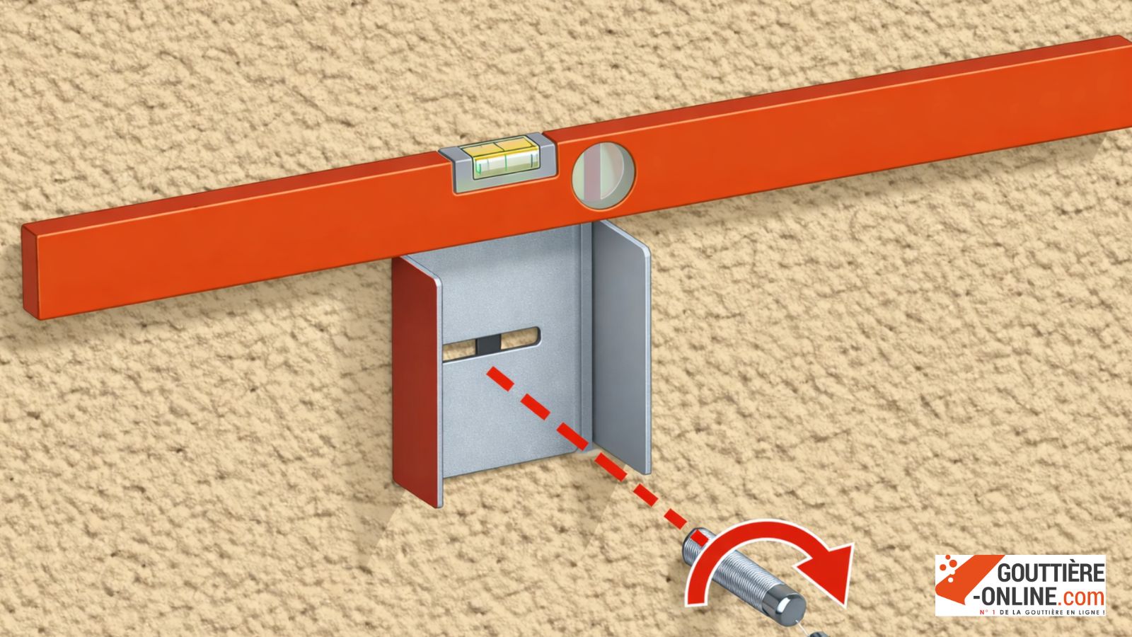 pose fixation descente gouttiere aluminium mur maison