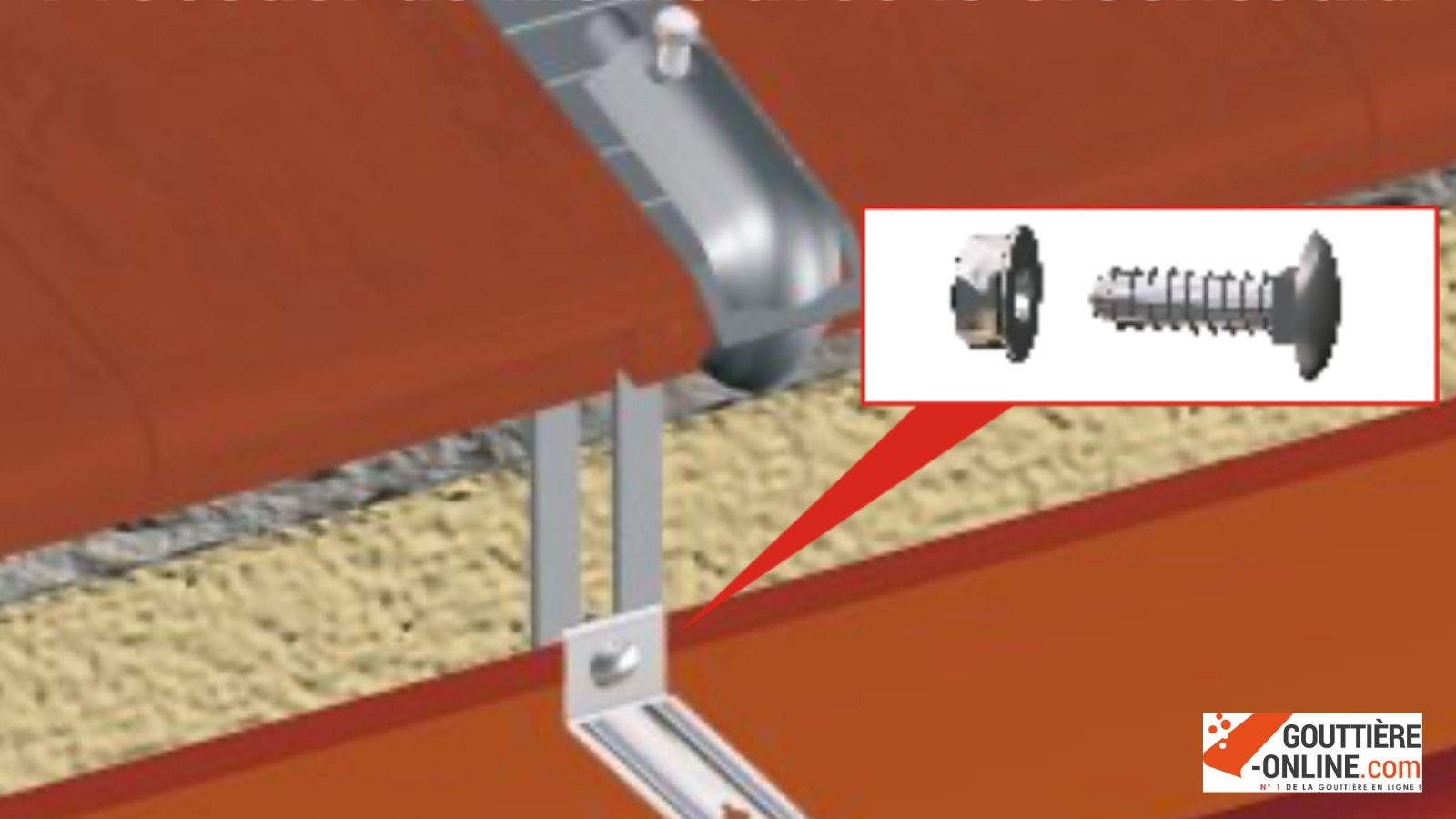 Montage fixation tuile gouttière aluminium