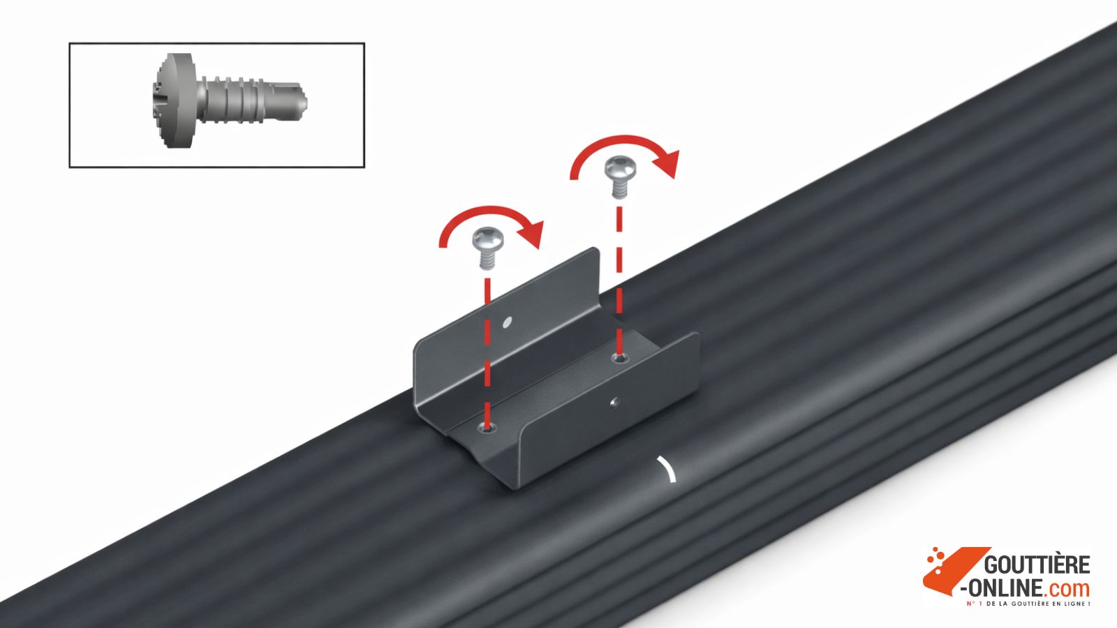 montage récupérateur eau aluminium descente gouttière
