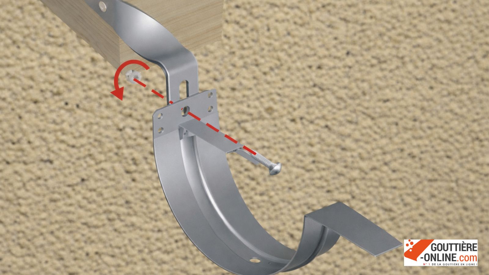 Pose hampe chantournée sur chevron de toiture