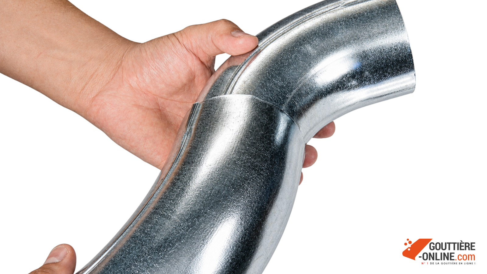 Emboîtement coude zinc D60 mâle femelle descente zinc demi-ronde DEV 16